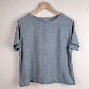 Cut Loose Blue Short Sleeve Top